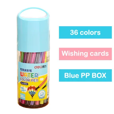 Sky blue -36 colors Набор канцтоваров для детей моющиеся Фломастеры 12/18/24/36/цвета цветная ручка для детей Рисунок Живопись акварельные худ - Цвет: Sky blue -36 colors