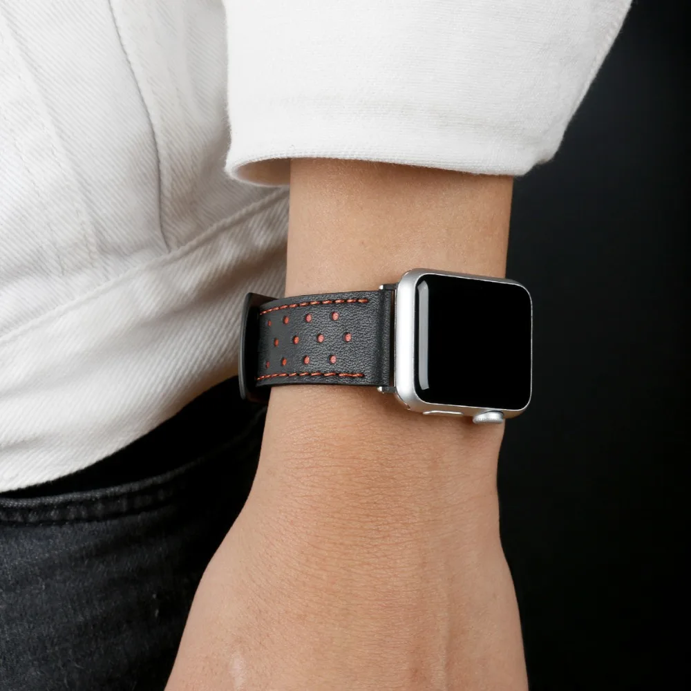Vizcannoe кожаный ремешок для Apple Watch группа Винтаж лошадь часы полосы 42 мм|Ремешки
