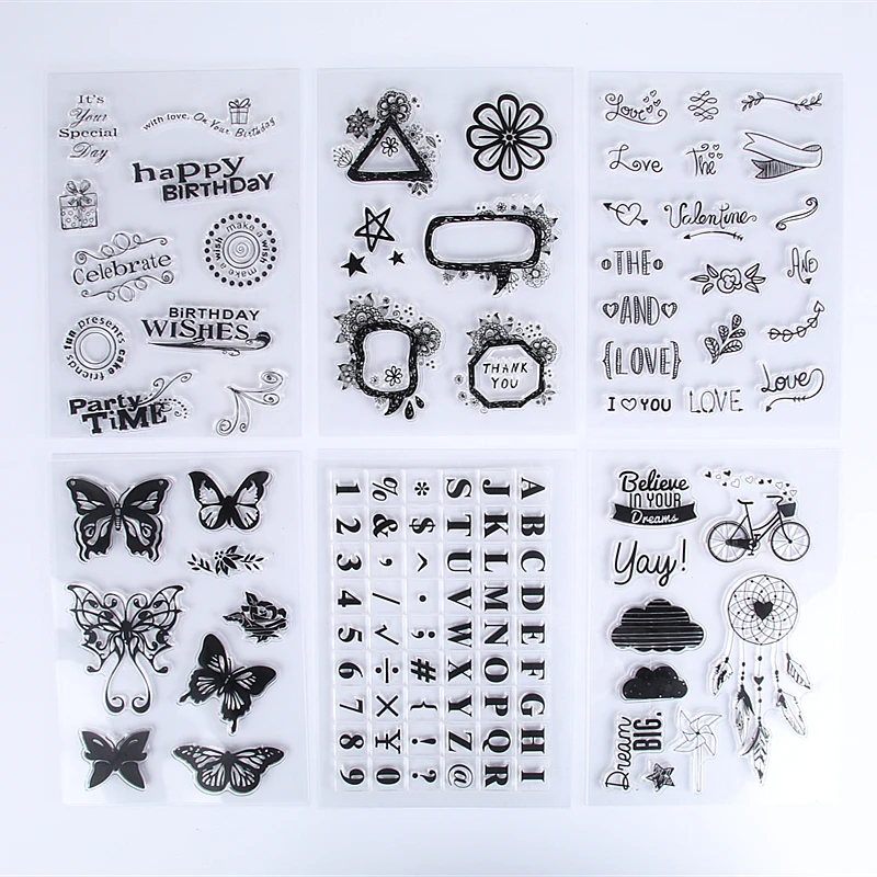 1 шт цветы и бабочки прозрачные силиконовые штампы Детский Набор для творчества