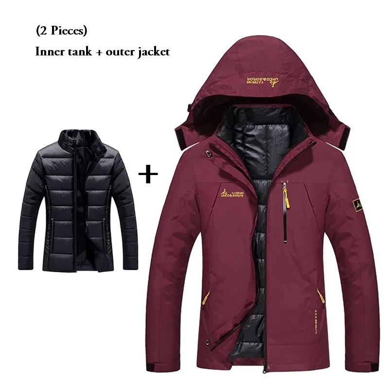 Winter Waterproof Hiking Jacket Women Men Fleece Outdoor Sport Thermal Brand Coat Camping Trekking Skiing 2 Pieces | Спорт и