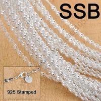 10pcs 18 925 sterling silver jewelry double water wave necklace chains set lobster clasps for pendant
