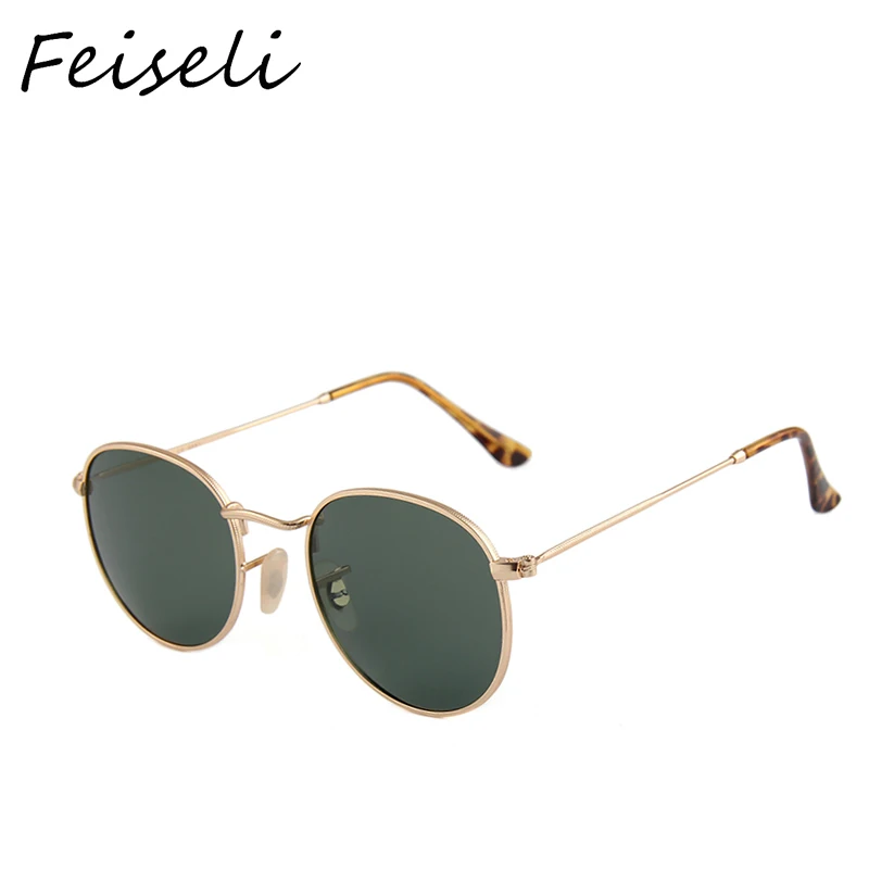 Женские и мужские солнцезащитные очки Feiseli круглые поляризационные зеркальные