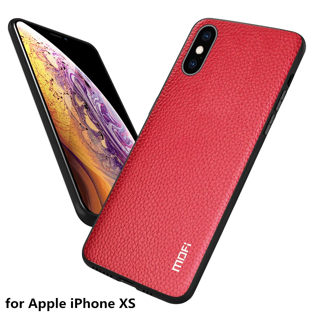 MOFi чехол для телефона Apple iPhone XS задняя крышка iPhoneXS PU кожаный мягкий ТПУ Корпус