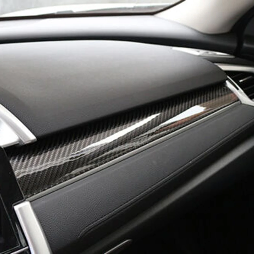 Car Door Decoration Cover Sticker Trim Center Console Dashboard Carbon Fiber For Honda Civic 2016 2017 Styling | Автомобили и
