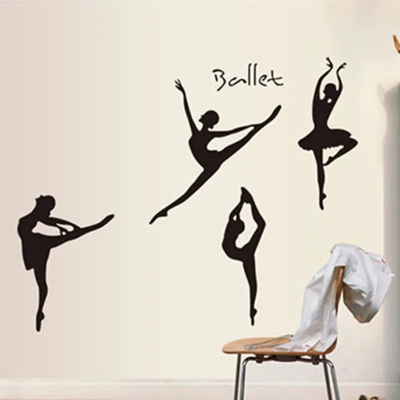 

Съемные художественные Виниловые стикеры Pinturas Murais для женщин, танцев, самодельные наклейки на стену, домашний декор для комнаты, балерин, та...