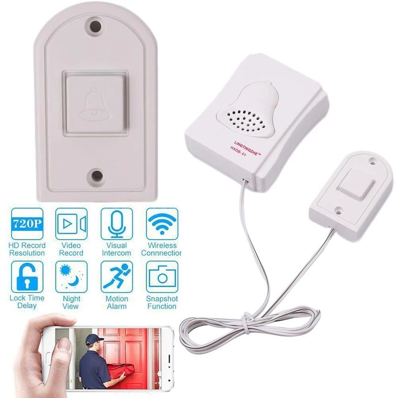 Wired Electronic Doorbell White With Press Button Home Door Bell ABS Supplies