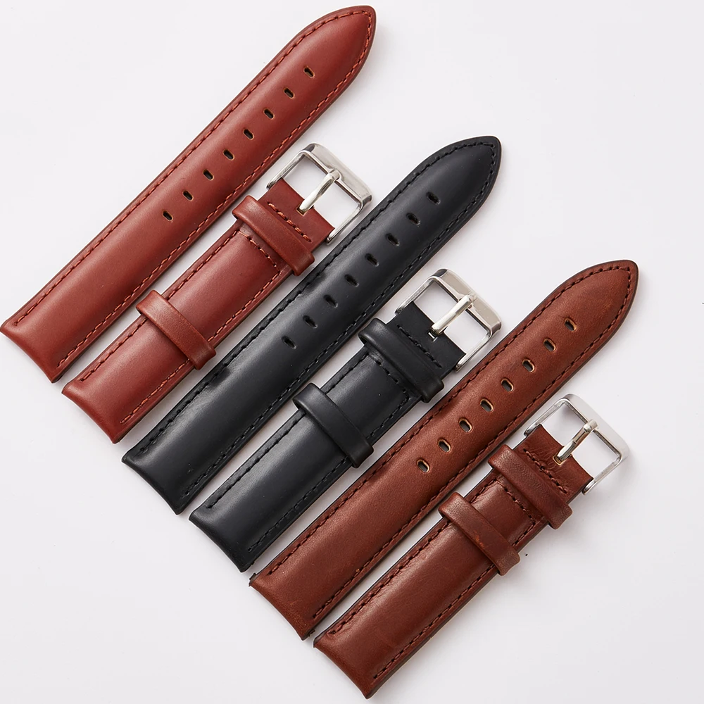 Ремешок для часов 13 мм, 17 мм, 18 мм, 19 мм, 20 мм, подходит для часов Daniel Wellington, для мужчин и женщин, обычный ремешок для часов, коричневый, черный, ремешок для часов