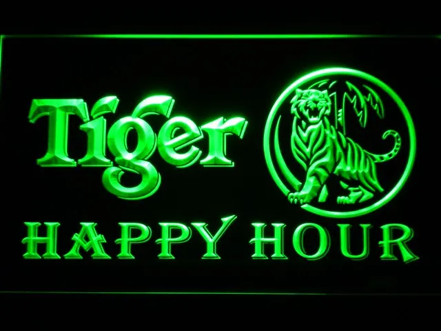 639 тигр пиво Happy Hour бар светодиодный неоновый знак с переключателем вкл/выкл 20 +