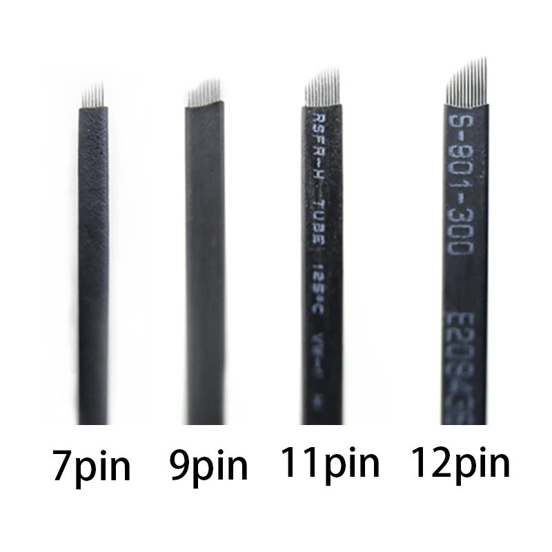 50 шт. Flex 7 9 11 12 14 16 18 21U Pin laminas Перманентный макияж tebori бровей Тату иглы лезвие для