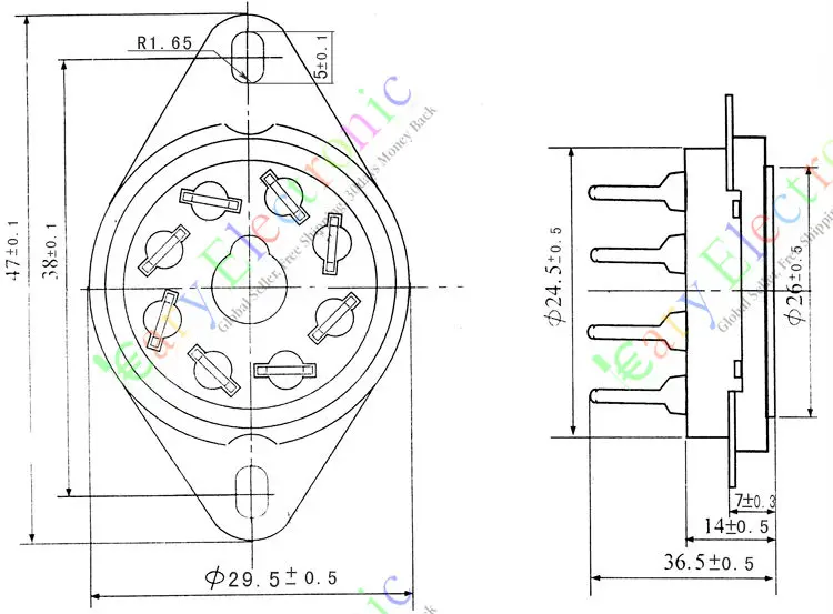 Опт и розница 8 шт золотой 8pin длинный PCB керамический гнезда вакуумных трубок
