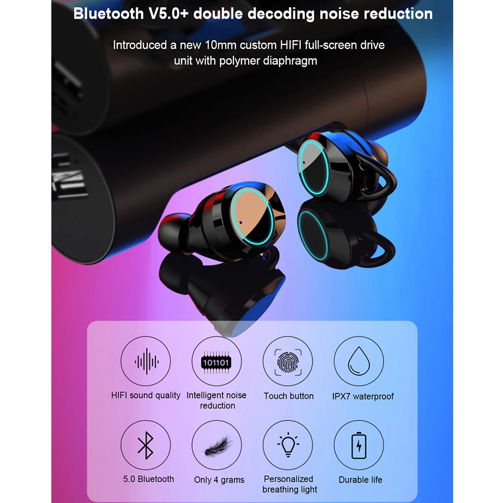 Nasin X8 TWS Новые беспроводные Bluetooth 5,0 наушники с глубоким басом водонепроницаемые наушники с микрофоном зарядная коробка для телефона ПК