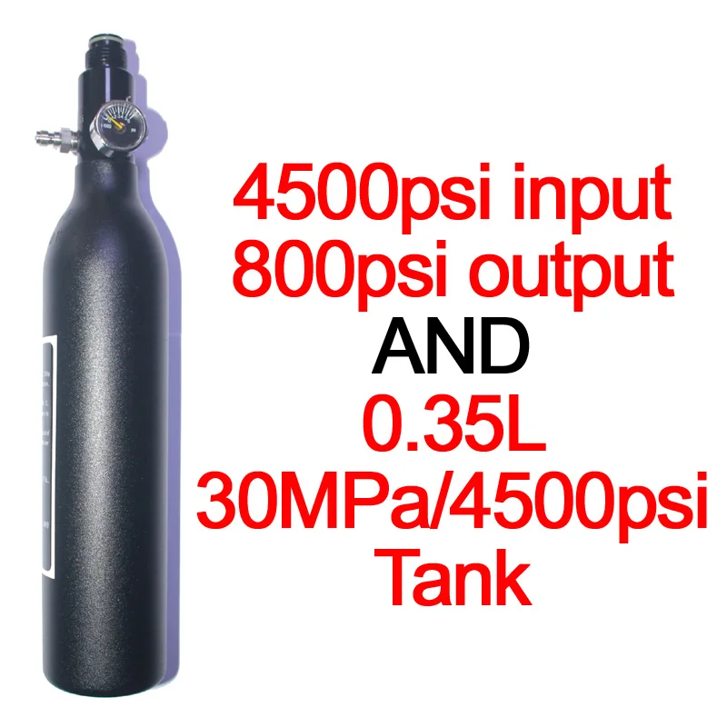 Пейнтбол PCP Дайвинг Альпинизм Воздушный бак цилиндр 4500psi/30MPA 0,2 0,35 0.45L HPA высокосжатая бутылка M18* 1,5 регулятор - Цвет: 0.35L 800psi output