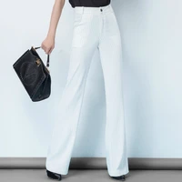 new summer and autumn fashion casual high waist linen brand young female women ladies girls flare striped pants clothes