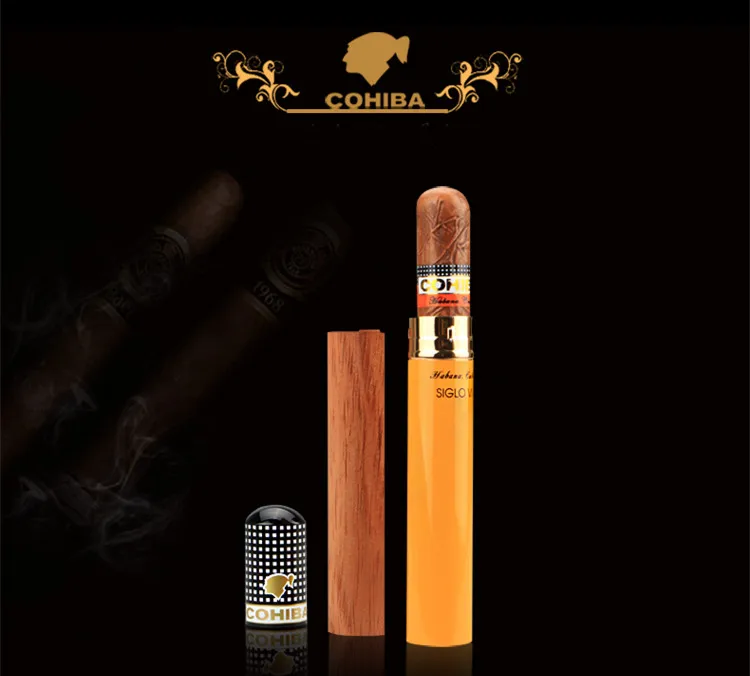 COHIBA довольно гаджет портативный Siglo VI алюминий путешествия дерево кедра с подкладкой упаковка сигары трубки Чехол держатель на заказ Мини-хьюмидор