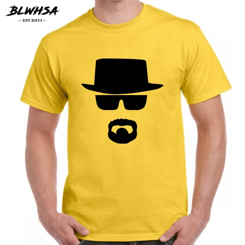 BLWHSA Breaking Bad Heisenberg, забавная Мужская футболка, высокое качество, хлопок, Круглый ворот, короткий рукав, модные, с принтом, мужские футболки