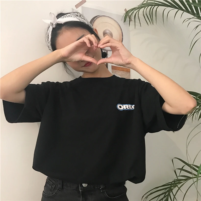 YouGeMan Летняя женская модная футболка Топ корейский стиль Ulzzang Harajuku Забавный принт короткий рукав Футболка женские футболки