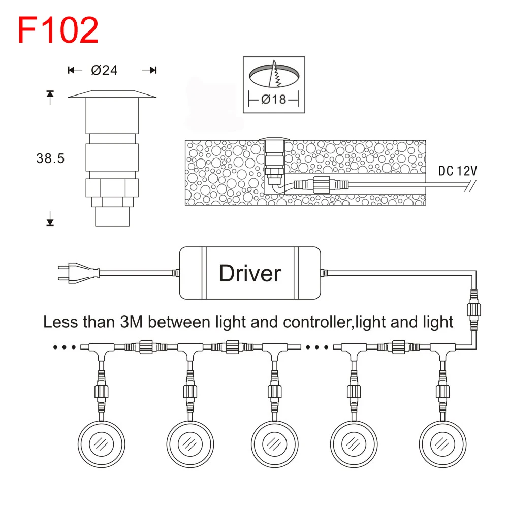 Алюминиевая Встраиваемая современная светодиодная лампа для улицы с маленьким