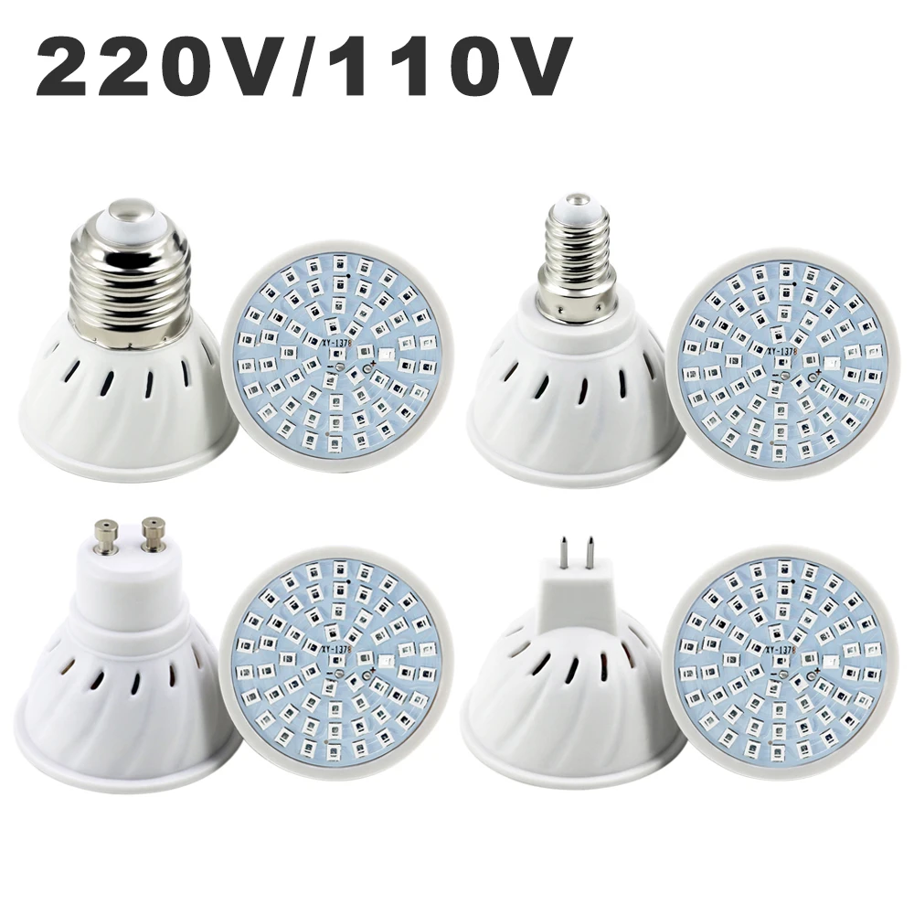 110V 220V Светодиодный лампа для выращивания E14 MR16 GU10 E27 Фито роста светильник лампа с полным спектром для выращивания растений лампы для Vegs гидропоники Системы