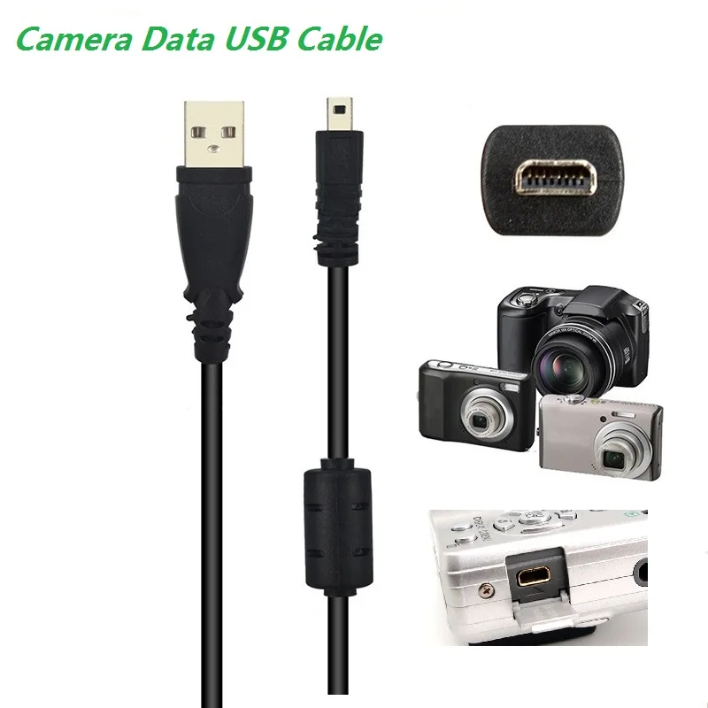 500 шт./лот черный 8 Pin UC-E6 камера USB кабель для передачи данных Шнур для Olympus Pentaxist FinePix для sony Nikon Coolpix