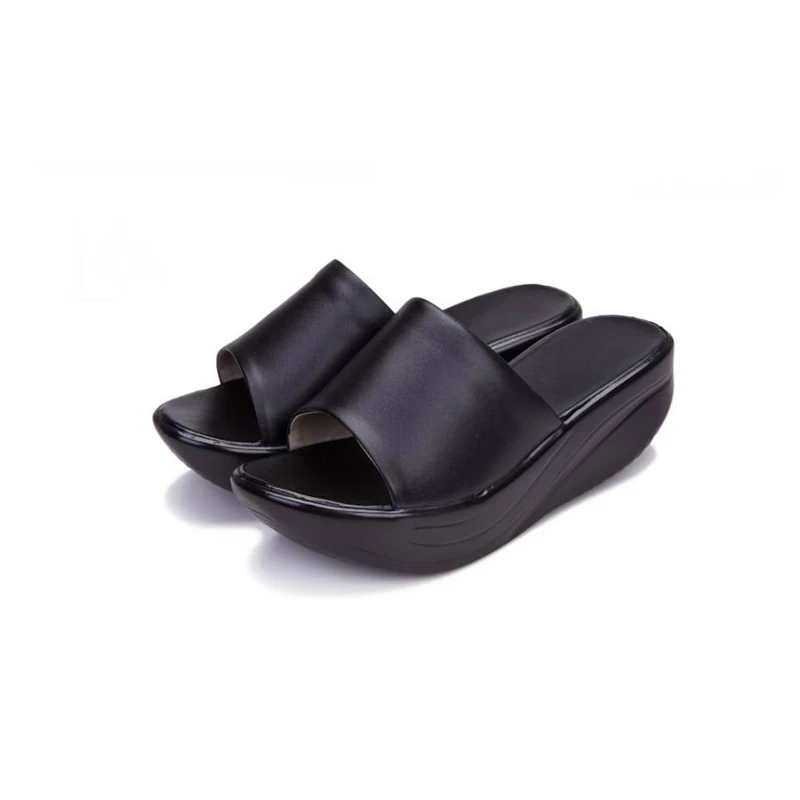 BEYARNENew 2019 Summer flip flops women Platform Sandals Women's Wedges genuine leather open toe Shoes Slippers plus size 35-43 | Обувь