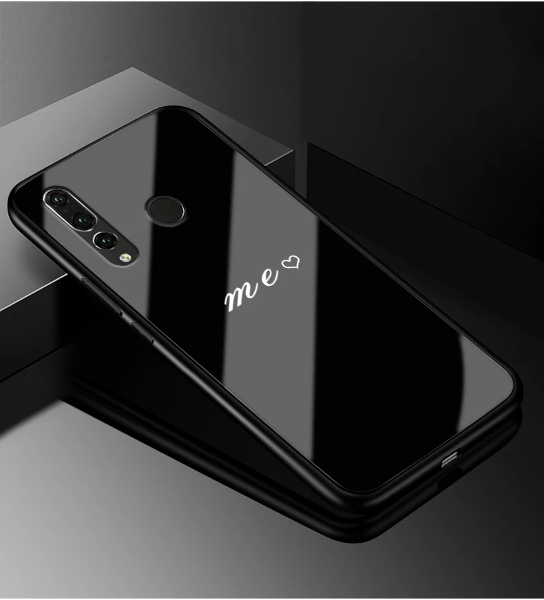 Для Huawei Honor 10i чехол Honor 10i PC Пластиковый стеклянный чехол для телефона черный ТПУ бампер чехол для Huawei Honor 10i HRY-LX1T 10 i чехол