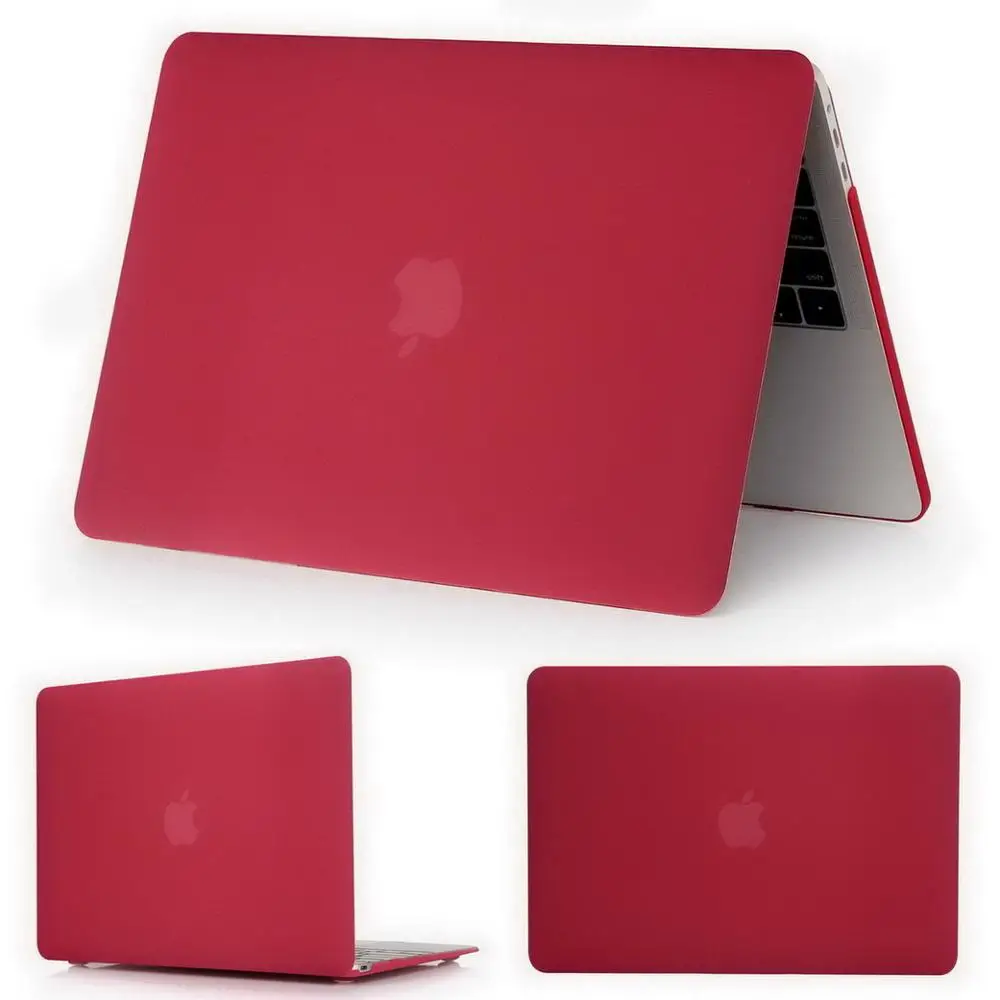 Популярный чехол для Apple Macbook Air 13 Чехол Pro retina 11,6 13,3 15,4 дюймов Сумка для ноутбука, Air 13 pro 13 15 Touch bar ID Чехол-A1932 - Цвет: Matte jiu Red