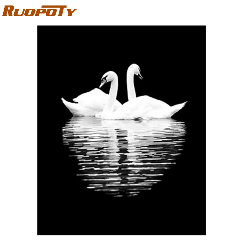 RUOPOTY рамка пейзаж DIY живопись по номерам набор Раскрашивание по номерам современный дом стены искусства картина для украшения дома подарок - Цвет: 1473