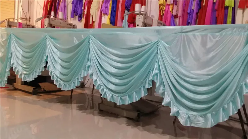 Ледяная шелковая ткань свадьба скатерть юбка фон занавеска пелмет капли 6 метров