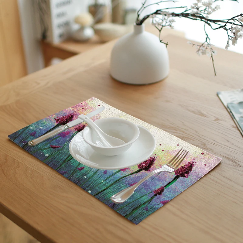 Кантри Стиль Цвет картина маслом напечатанные салфетки для стола Свадебные