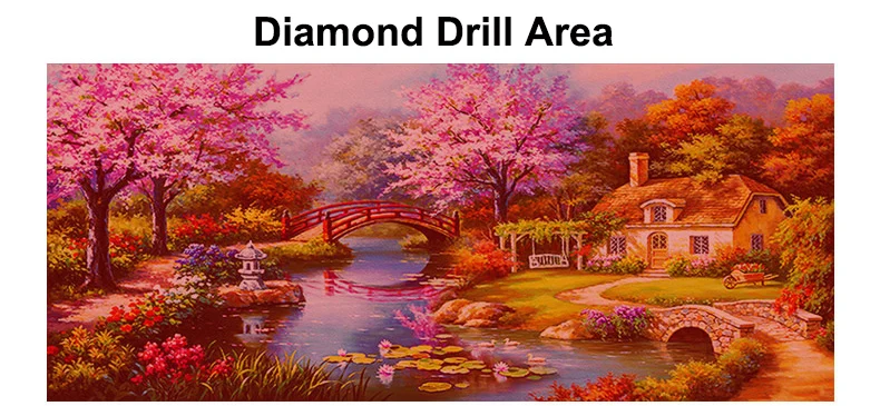 Алмазная мозаика CNA 5D сделай сам живописный дом с цветами и растениями полная