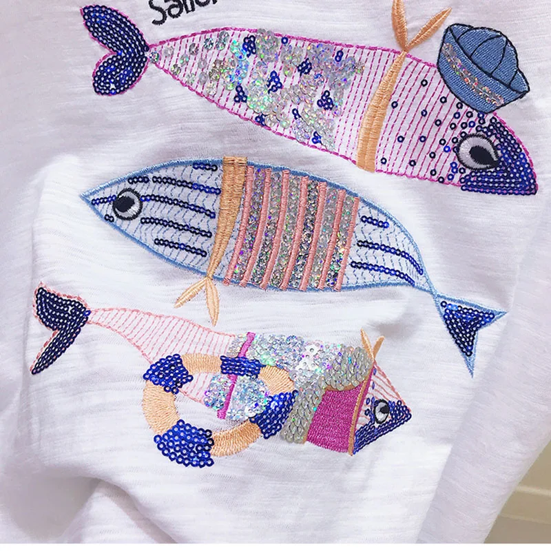 

Summer Funny Embroidery T Shirt Women 2021 Casual Animal Tops Women Loose Short Sleeve Cotton Tshirt Female Harajuku White