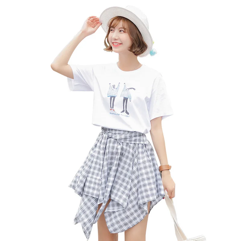 Женская хлопковая одежда летняя свободная футболка с коротким рукавом и круглым