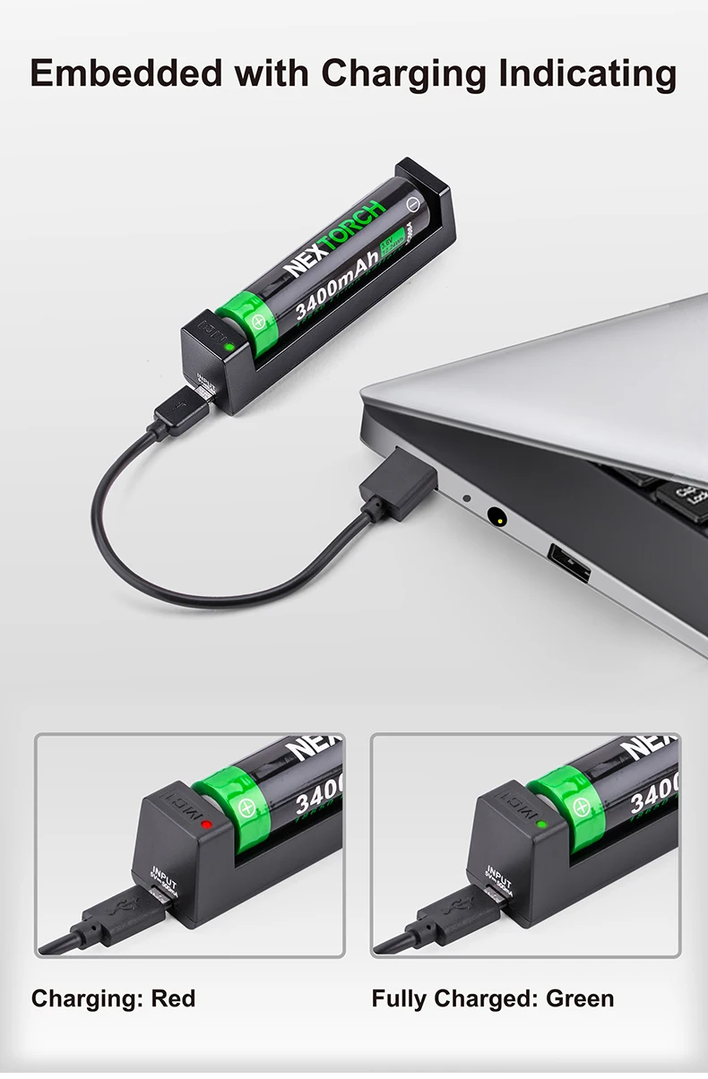 NEXTORCH DC10 Универсальный Батарея Зарядное устройство для 10440/14500/16340/18650 Батарея(Batttery не входит в комплект