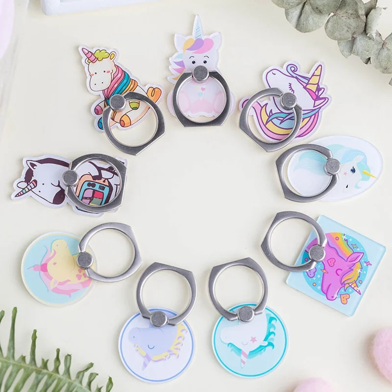 New Cartoon Unicorn Mobile Phone Ring Bracket For IPhone6s 7 8p X XR XS Max Mobile Phone Holders