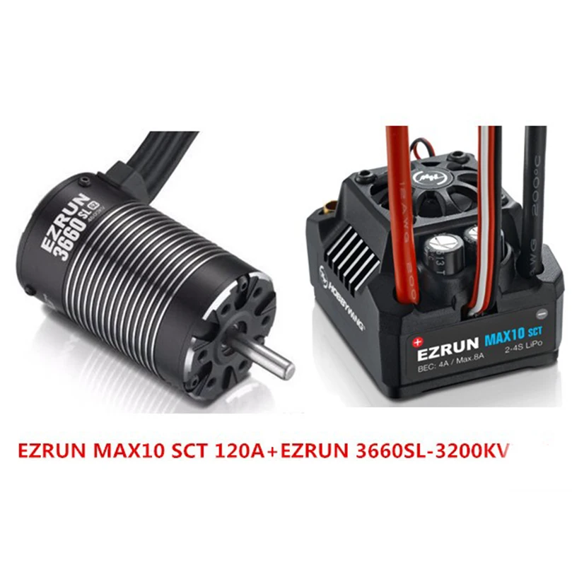 Комплект бесщеточного двигателя Hobbywing EZRUN MAX10 SCT 120A ESC + 3660 G2 4600KV / 4000KV 3200KV для 1/10 RC Car