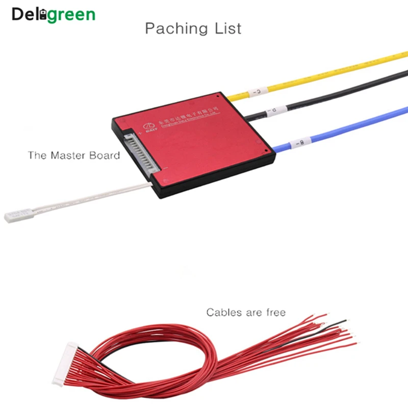 Deligreen 4S 60A 12V PCM/PCB/BMS для 3,7 V литиевых батарей 18650 Lithion LiNCM Li-Po аккумулятор для электровелосипеда