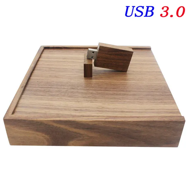 JASTER USB 3,0 логотип клиента деревянный фотоальбом usb+ коробка usb флеш-накопитель U диск Флешка 8B 16B 32B 64GB фотография свадебный подарок - Цвет: Walnut wood