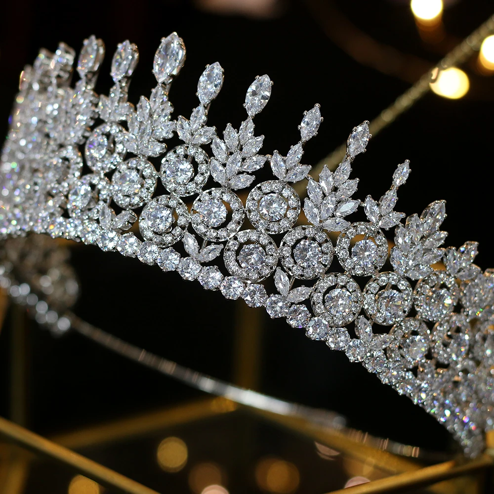 Lujo CZ свадебные золотые/серебряные короны аксессуары для el cabello Joyeria de boda Tocado Novia Corona femenina Conjunto de diseno