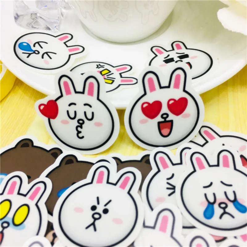 40 pcs cute bear expressi Stickers for Car Styling Bike Motorcycle Phone Laptop Travel Luggage Cool Funny Sticker Bomb Decals | Дом и сад