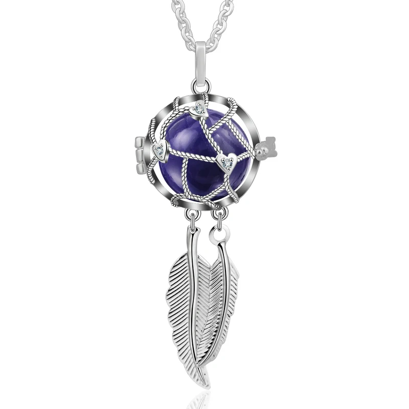 Eudora гармония Ловец снов медальон клетка кулон ожерелье Femme Collier Colgante Ангел звонящий Звук Шар Материнство ювелирные изделия K257 - Окраска металла: 19