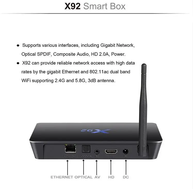 Smart tv box Andriod 6 0 X92 Amlogic S912 HD + 1 год 4500 каналов для взрослых евро немецкий итальянский