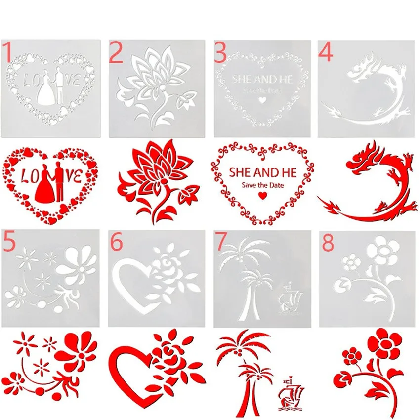 Wedding mold shield DIY cake scrapbook stencils hollow Embellishments printing lace ruler Valentine's Day