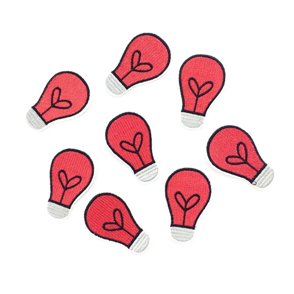 10 шт красная лампочка вышитый Утюг на заплатках для одежды Железный На