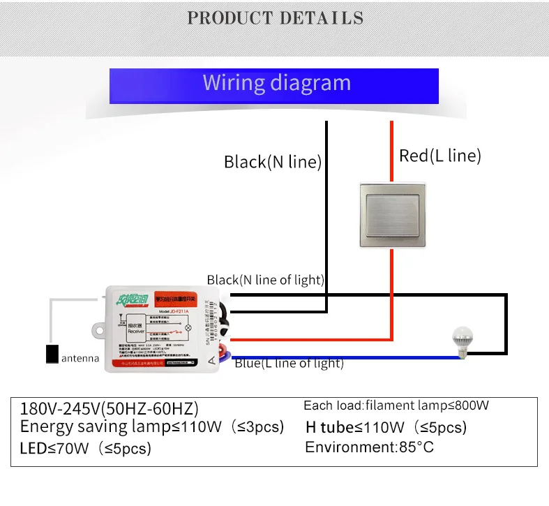 JD211A1N8 Hesunse восемь способов цифровой RF беспроводной пульт дистанционного управления 220V 8Ch приемники и 1 передатчик 110V 433mhz