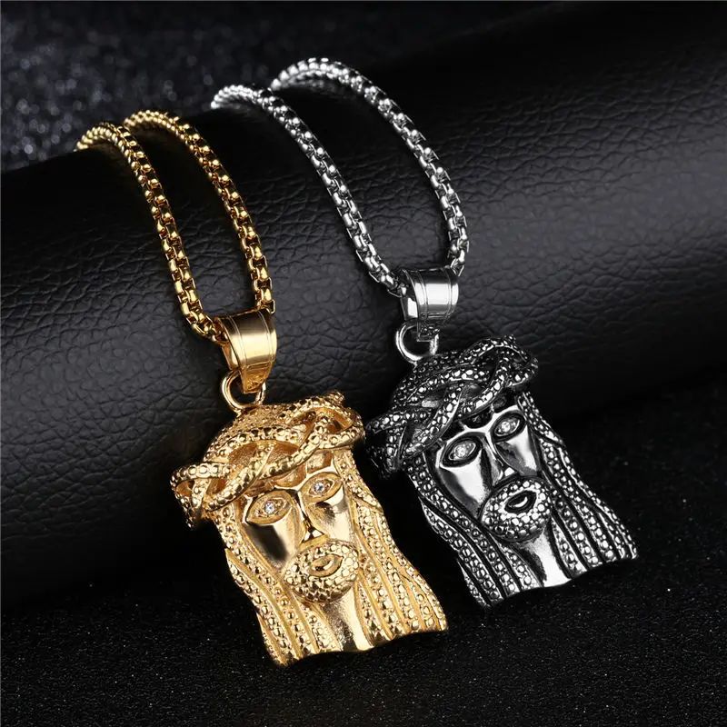 V.Ya Jesus Piece Christian Necklace Silve/золотой кулон из нержавеющей стали и цепочка для