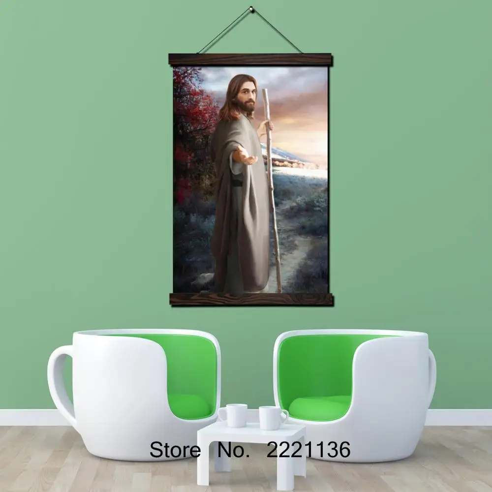 Jseus оборачиваться и посмотрите древний свиток живопись HD Wall Art висит холст