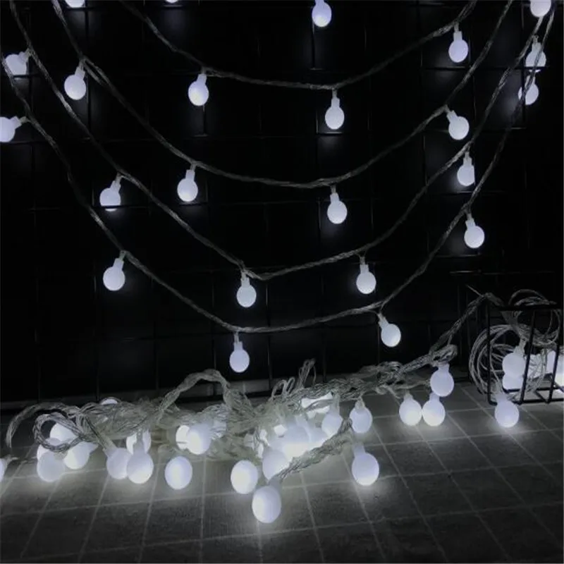 10 м светодиодные гирлянды с 50led шаром AC220V праздничное украшение лампы Фестиваль рождественские Огни наружное освещение
