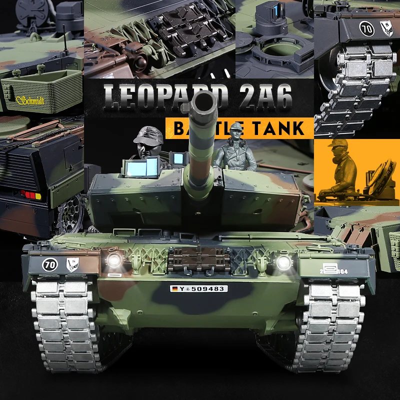 1:16 Пособия по немецкому языку Леопардовый 2 A6 RC основной боевой танк 4 ГГц