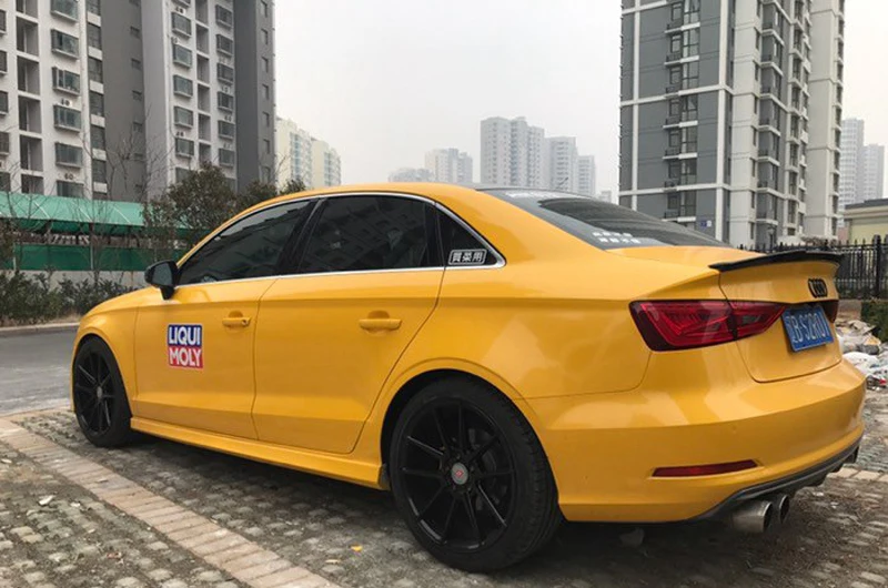 A3 S3 8V задний спойлер из углеродного волокна для Audi Sedan 2014-2015 V Style | Автомобили и