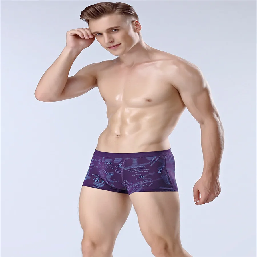 Хорошая репутация мужское нижнее белье с принтом дышащие удобные плоские брюки